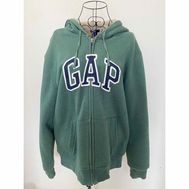 GAP 裏起毛　パーカー　メンズ　緑　グリーン