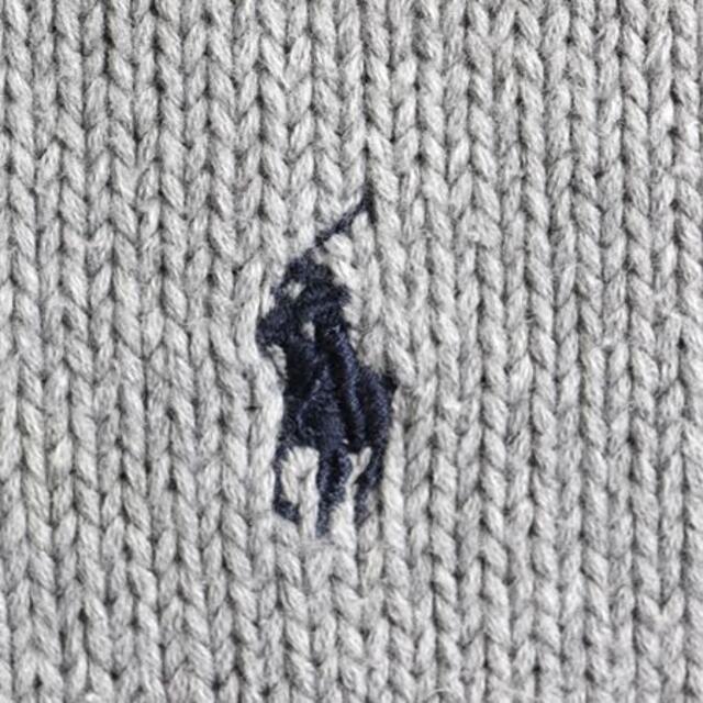 Ralph Lauren(ラルフローレン)の90s ポロ ラルフローレン コットン ニット セーター ポニー刺繍 L グレー メンズのトップス(ニット/セーター)の商品写真