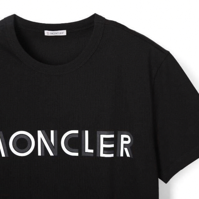 ★希少★ MONCLER Tシャツ Ｍ　モンクレール ロゴ ブラック 入手困難