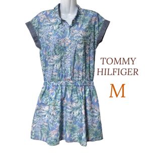 トミーヒルフィガー(TOMMY HILFIGER)のTOMMY  シャツワンピース M トミーヒルフィガー  花柄 (ひざ丈ワンピース)