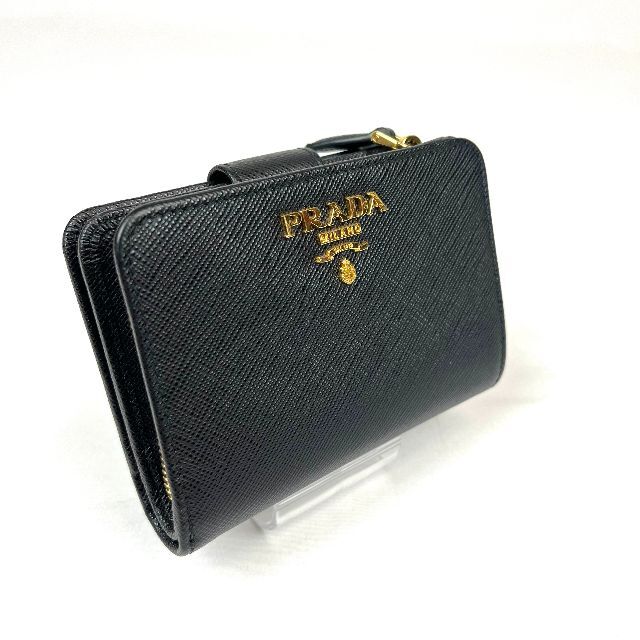 極美品　PRADA　サフィアーノ　レザー　二つ折り財布
