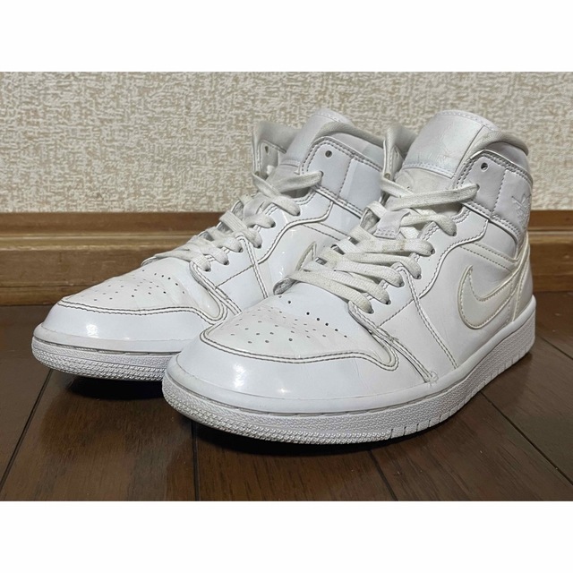 NIKE AIR JORDAN 1 MID"Triple White" 24.5