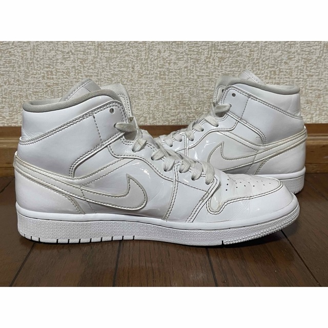 NIKE AIR JORDAN 1 MID"Triple White" 24.5