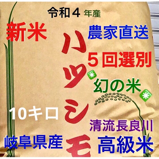 ✳️令和４年産✳️５回色彩選別・有機肥料・送料無料ハツシモ１０キロ