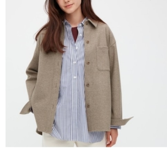 UNIQLO(ユニクロ)のユニクロ、ブラッシュドジャージーシャツジャケット レディースのトップス(シャツ/ブラウス(長袖/七分))の商品写真