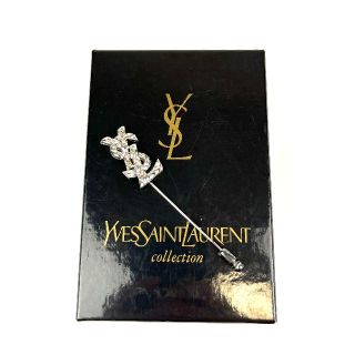 イヴサンローラン(Yves Saint Laurent)の美品　YVES SAINT LAURENT YSL金具　ピンブローチ(ブローチ/コサージュ)