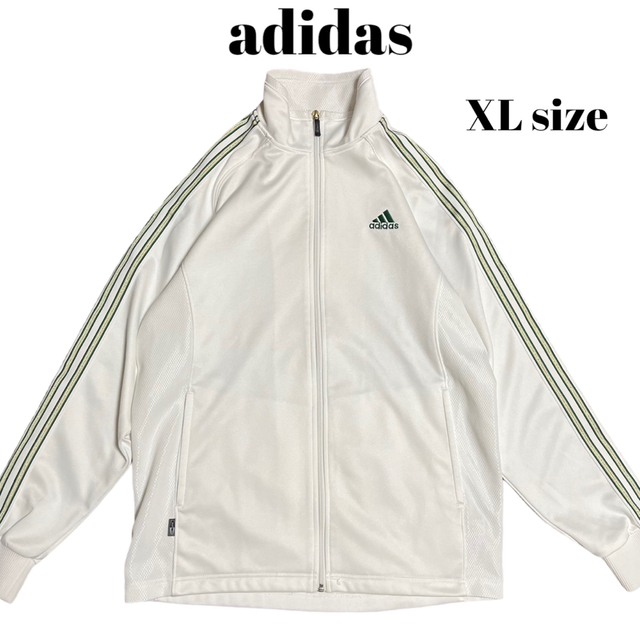 adidas - 00's adidas トラックジャケット ホワイト×グリーン Y2Kの