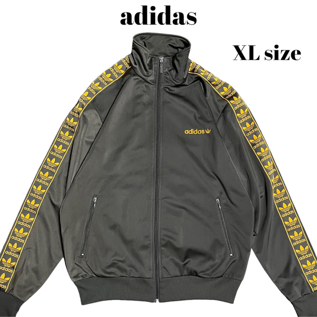 美品 00's adidas トラックジャケット テープロゴ ブラウン Y2K 通販