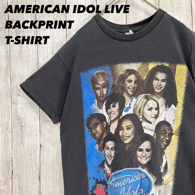 MUSIC TEE(ミュージックティー)のロックミュージックツアー AMERICAN IDOL LIVEプリントTシャツ黒 メンズのトップス(Tシャツ/カットソー(半袖/袖なし))の商品写真