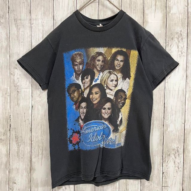MUSIC TEE(ミュージックティー)のロックミュージックツアー AMERICAN IDOL LIVEプリントTシャツ黒 メンズのトップス(Tシャツ/カットソー(半袖/袖なし))の商品写真