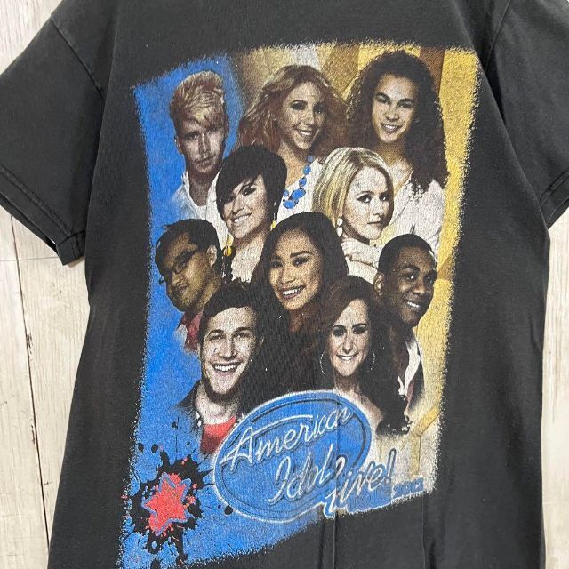 MUSIC TEE(ミュージックティー)のロックミュージックツアー AMERICAN IDOL LIVEプリントTシャツ黒 メンズのトップス(Tシャツ/カットソー(半袖/袖なし))の商品写真