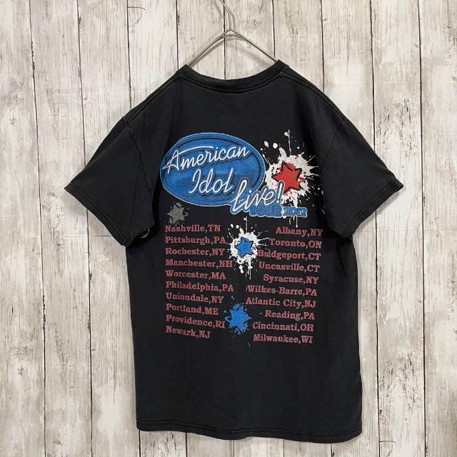 MUSIC TEE(ミュージックティー)のロックミュージックツアー AMERICAN IDOL LIVEプリントTシャツ黒 メンズのトップス(Tシャツ/カットソー(半袖/袖なし))の商品写真