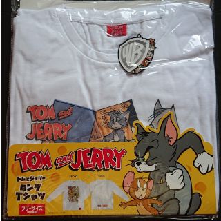 トムとジェリー【新品・タグ付き】 リモチャレ  ロングＴシャツ  ホワイト(Tシャツ/カットソー(七分/長袖))