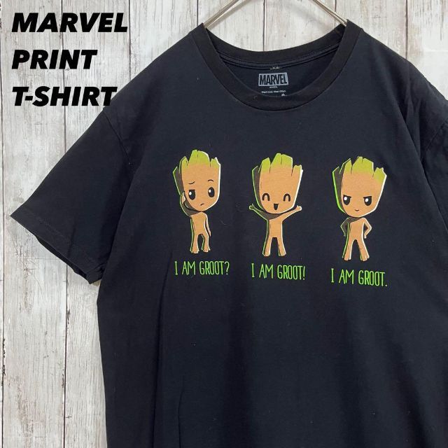 MARVEL(マーベル)のアメリカ古着　アメコミ　MARVELマーベルグルートプリントTシャツ　黒 メンズのトップス(Tシャツ/カットソー(半袖/袖なし))の商品写真