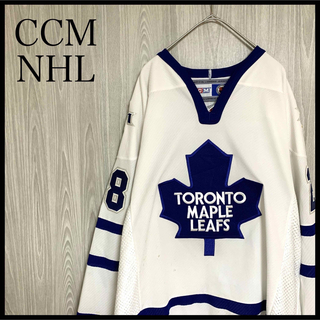 シーシーエム(CCM)のCCM NHLゲームシャツワッペン刺繍ロゴナンバリングトロント・メープルリーフス(Tシャツ/カットソー(七分/長袖))