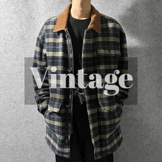 【vintage】オルテガ調 ウール ボア カバーオール ハンティングジャケット