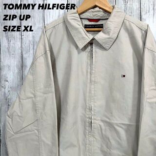 トミーヒルフィガー(TOMMY HILFIGER)のアメリカ古着トミーヒルフィガー刺繍ロゴジップアップジャケットスイングトップ　L.(ブルゾン)