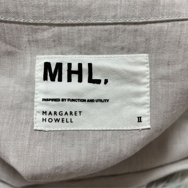 MARGARET HOWELL(マーガレットハウエル)の美品♪ マーガレットハウエル リネン混ワンピース M相当 半袖 グレー レディースのワンピース(ひざ丈ワンピース)の商品写真