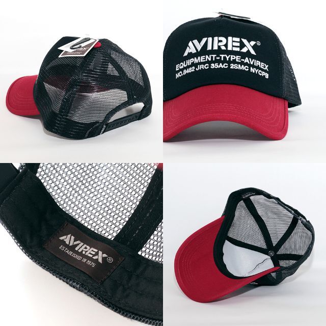 AVIREX(アヴィレックス)のメッシュキャップ 帽子 AVIREX ネイビー/レッド 14407300-49 メンズの帽子(キャップ)の商品写真