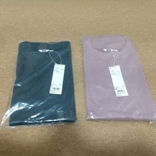 ユニクロ(UNIQLO)のエアリズムオーバーサイズコットンTシャツ　ライトグレー　XLサイズ(Tシャツ/カットソー(半袖/袖なし))