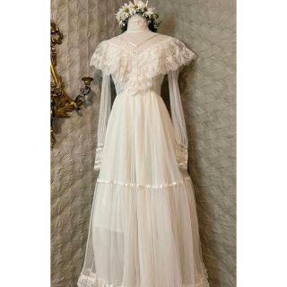 ガニーサックス(GUNNE SAX)の70s gunne sax でかタグ　 Victorian lace dress(ロングワンピース/マキシワンピース)