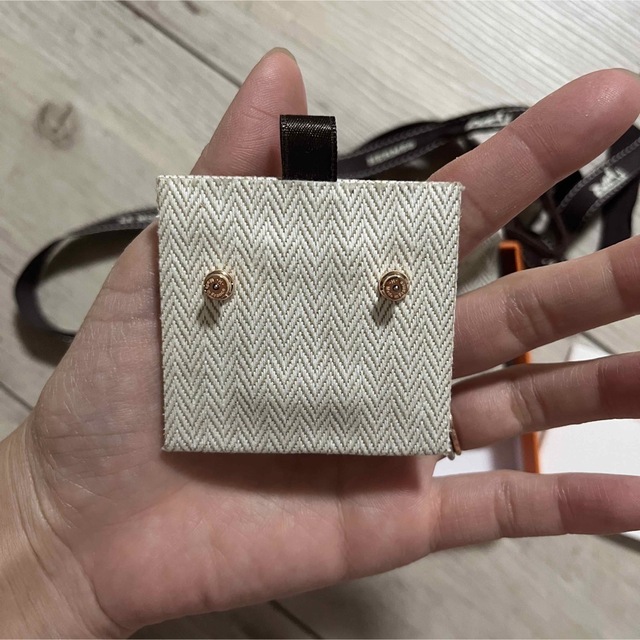 HERMES ポップアッシュミニ ピアス ブラック ピンクゴールド 新品未使用!-