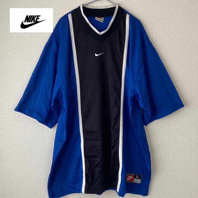 NIKE 90s 銀タグ 白タグ tシャツ ゲームシャツ ピステ ワッペン 青