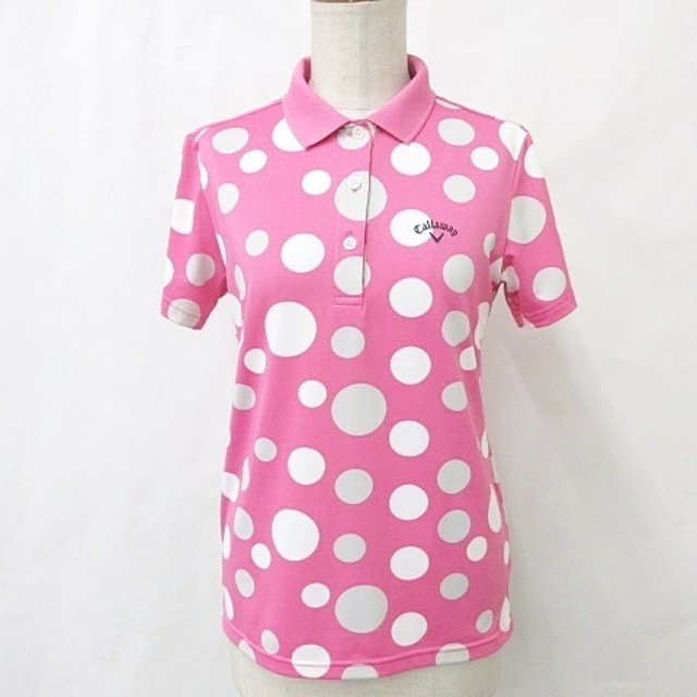 キャロウェイ ポロシャツ 半袖 ロゴ ドット柄 ピンク ホワイト グレー M | フリマアプリ ラクマ