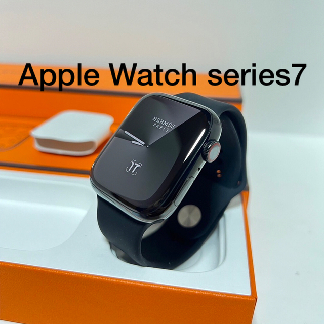 Apple Watch(アップルウォッチ)のApple Watch HERMES  series7 45mm アップル　黒 メンズの時計(腕時計(デジタル))の商品写真