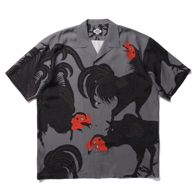 GAKKIN × BUDSPOOL / 軍鶏　HAWAIIAN SHIRT軍鶏