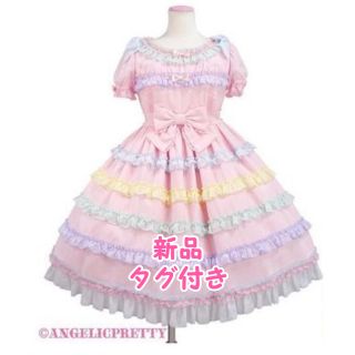 アンジェリックプリティー(Angelic Pretty)のしゃぼん玉ワンピース　ピンク　angelic pretty(ひざ丈ワンピース)