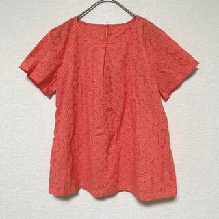 2538 コットンカットソー トップス かわいい オレンジピンク(カットソー(半袖/袖なし))
