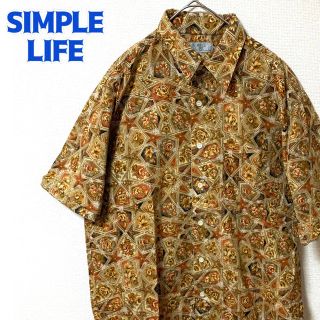 シンプルライフ(SIMPLE LIFE)の古着 半袖柄シャツ 総柄 花柄 レトロ ヴィンテージ レナウン アート(シャツ)