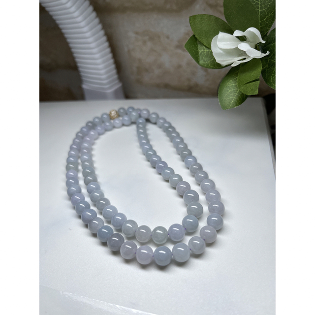 貴重品❣️高品質❗️ミャンマー産A貨翡翠 濃い目藍紫色一連ネックレス