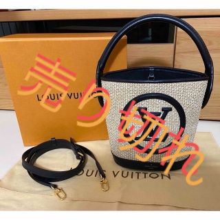 ルイヴィトン LOUIS VUITTON プティ・バケット ラフィア(ヤシ)/レザー ノワール ナチュラル/ブラック M59961 ハンドバッグ クロスボディ ショルダーバッグ かごバッグ 未使用品