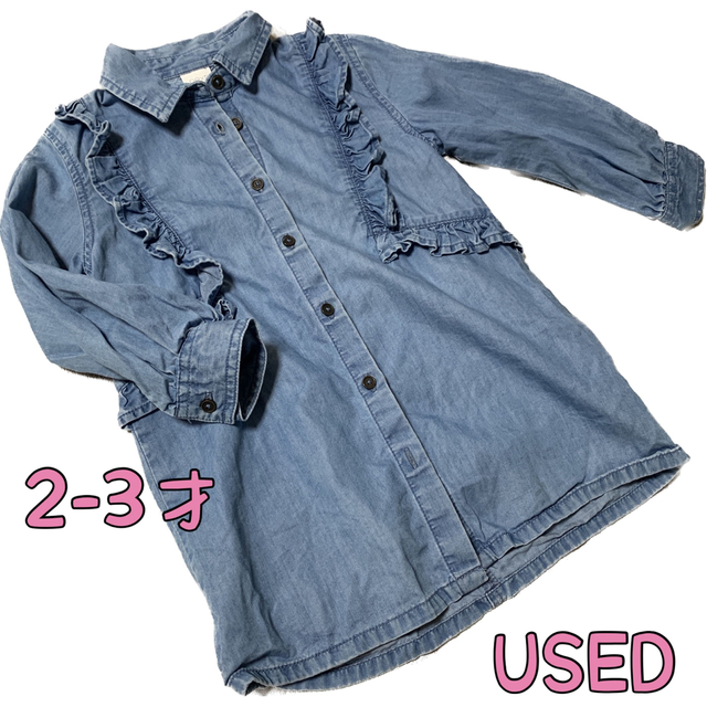 NEXT(ネクスト)の☆USED☆95 NEXT デニム　シャツ　ワンピース キッズ/ベビー/マタニティのキッズ服女の子用(90cm~)(ワンピース)の商品写真