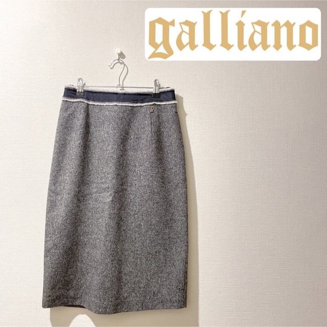 【galliano】ウエストフリンジリボンデザイン♡スカート【イタリア製】