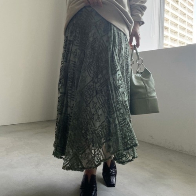 MEDI PALACE EMBROIDERY SKIRT S ミント 1