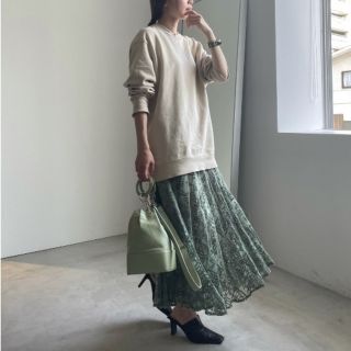 アメリヴィンテージ(Ameri VINTAGE)のMEDI PALACE EMBROIDERY SKIRT S ミント(ロングスカート)