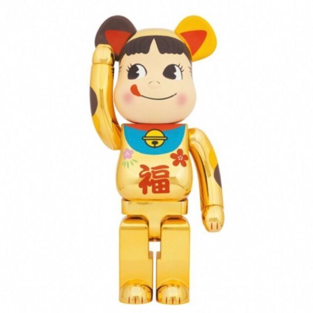 BE@RBRICK 招き猫 ペコちゃん 福 金メッキ 1000%BAPE