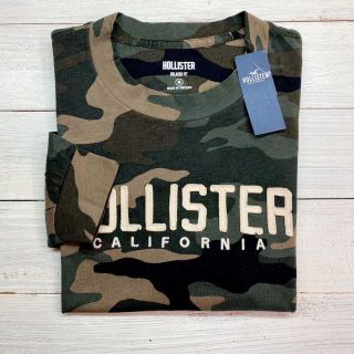 ホリスター(Hollister)の新品【メンズXS】★ホリスター★刺しゅう＆ワッペンロゴ長袖Tシャツ/迷彩(Tシャツ/カットソー(七分/長袖))