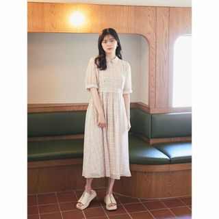 アースミュージックアンドエコロジー チェックワンピース ワンピースの