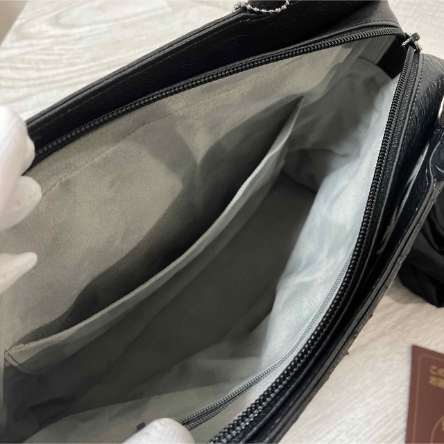 希少 JRA認定 オーストリッチ レザー ハンドバッグ ブラック 保存袋付 自立