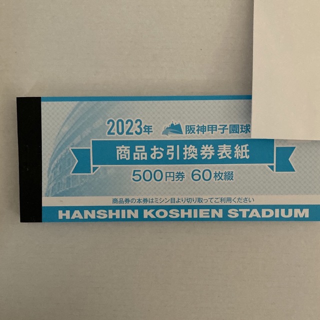 ２０２３年　阪神甲子園球場　商品お引換券 ５００円券６０枚綴りショッピング