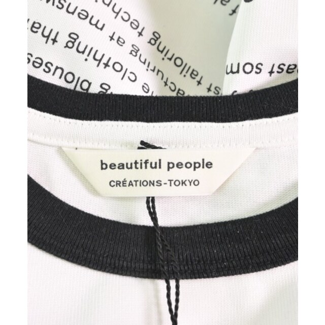 beautiful people(ビューティフルピープル)のbeautiful people Tシャツ・カットソー 42(L位) 白x黒 【古着】【中古】 メンズのトップス(Tシャツ/カットソー(半袖/袖なし))の商品写真