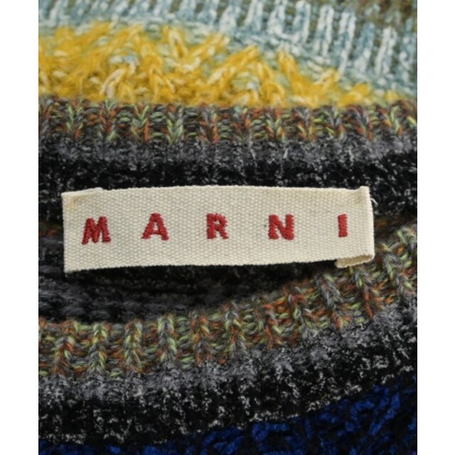 Marni(マルニ)のMARNI ニット・セーター 48(L位) 紺xピンクxベージュ等(総柄) 【古着】【中古】 メンズのトップス(ニット/セーター)の商品写真