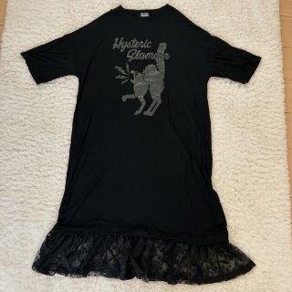 ヒステリックグラマー(HYSTERIC GLAMOUR)の良品 ヒステリックグラマー 猫 キャット レース オーバーサイズ(ロングワンピース/マキシワンピース)