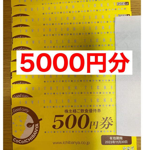 シャイニングゴールデン CoCo壱番屋 ココイチ 株主優待券 食事券3000円