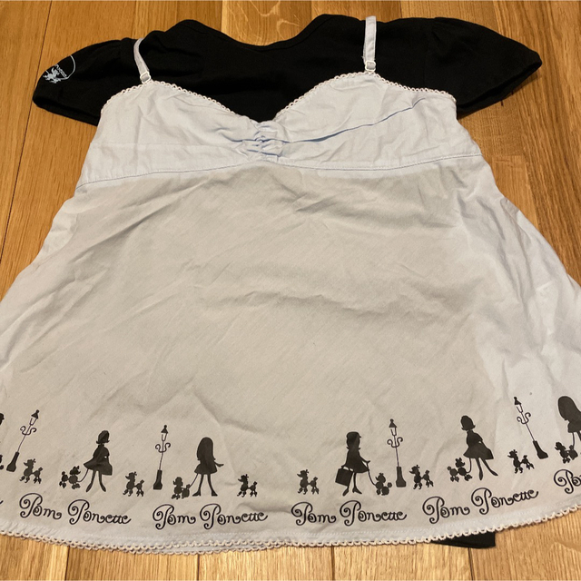 pom ponette(ポンポネット)の美品　ポンポネット　Tシャツ　2枚組　150 キッズ/ベビー/マタニティのキッズ服女の子用(90cm~)(Tシャツ/カットソー)の商品写真