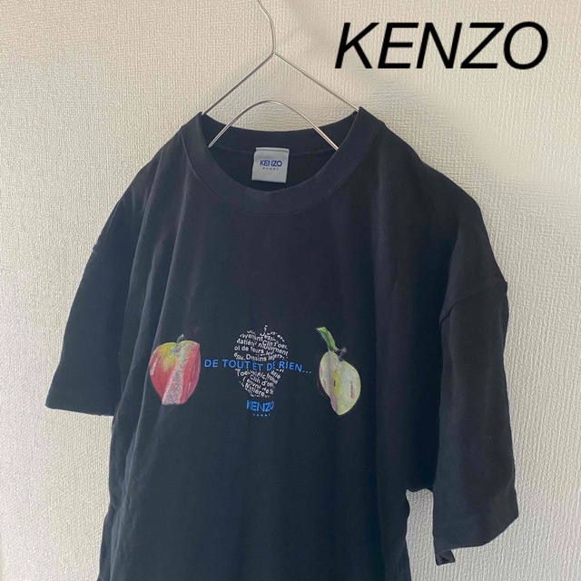 KENZOケンゾーtシャツブラック黒アップルりんごメンズ半袖L
